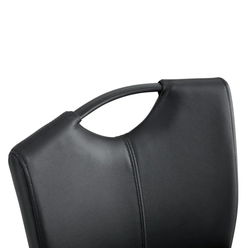 PU Chair Barstool Dining Counter Height Chair (Set of 2) - Black