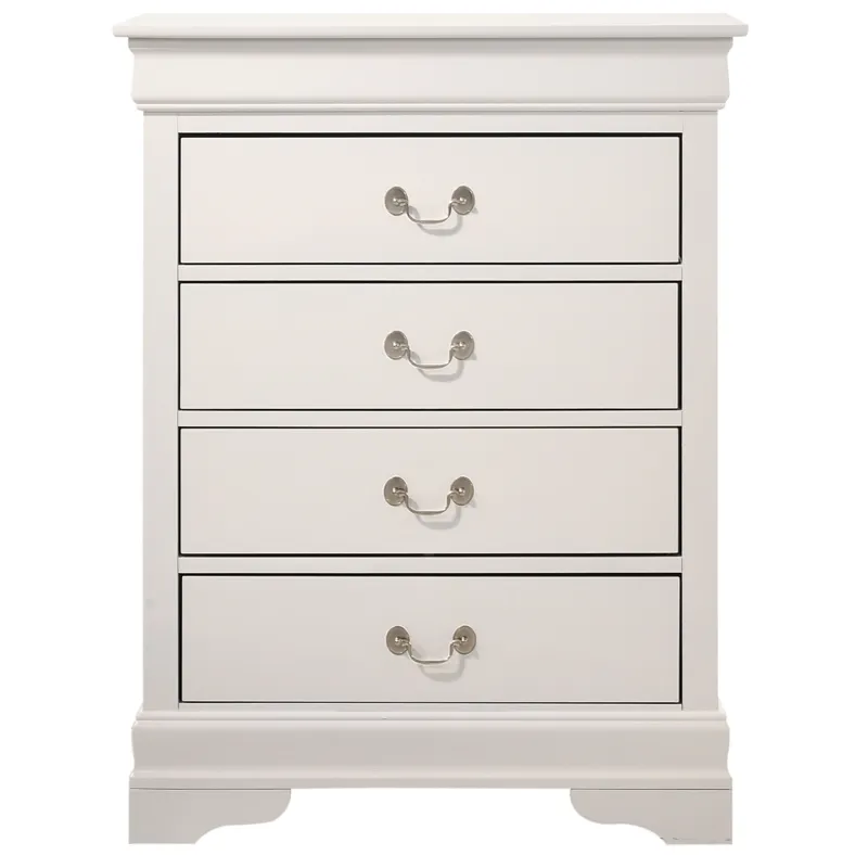 Louis Phillipe - G3190-BC 4 Drawer Chest - White