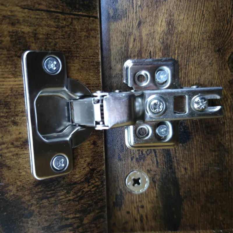 Rustic Brown TV Console With Push-To-Open Storage Cabinet For TV, Wood & Glass TV Stand For Living R