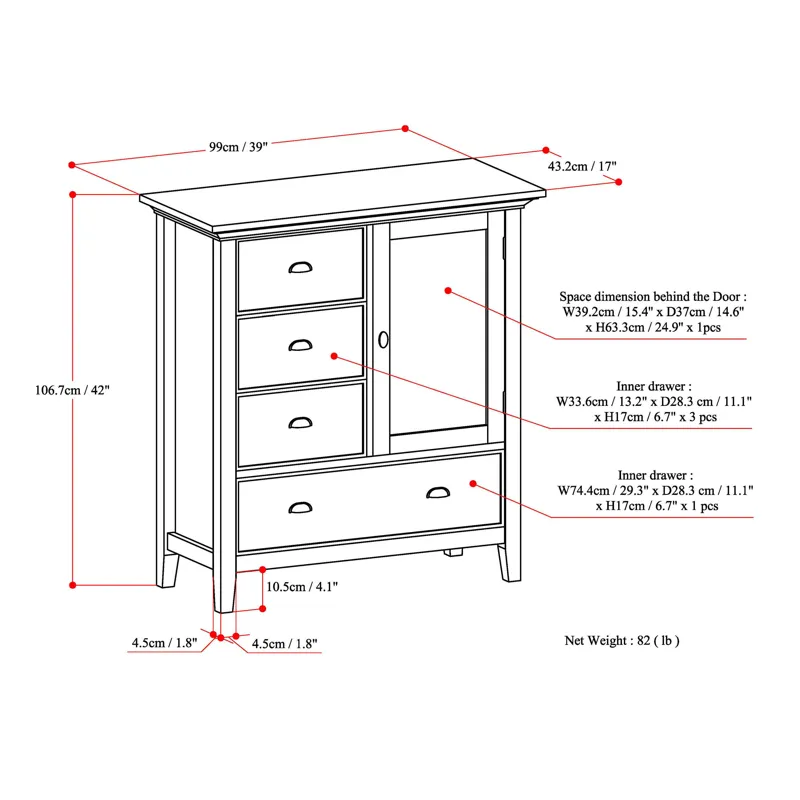 Redmond - Medium Storage Cabinet - Rustic Natural Aged Brown