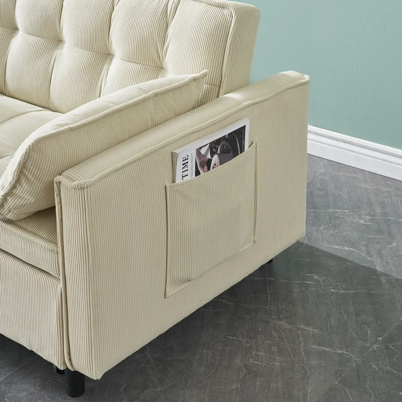 Upholstered Broaching Machine, Plank Support, Upholstered Frame Broaching Machine, Twin Bed - Beige