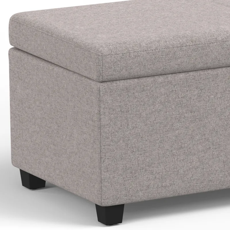 Avalon - Extra Large Storage Ottoman Bench - Cloud Grey