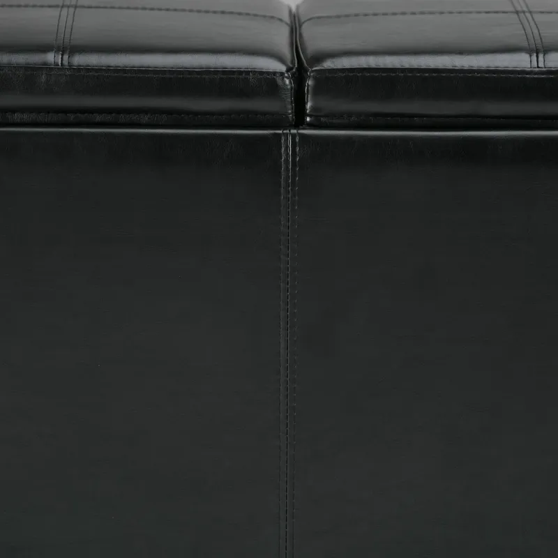 Avalon - Storage Ottoman - Midnight Black