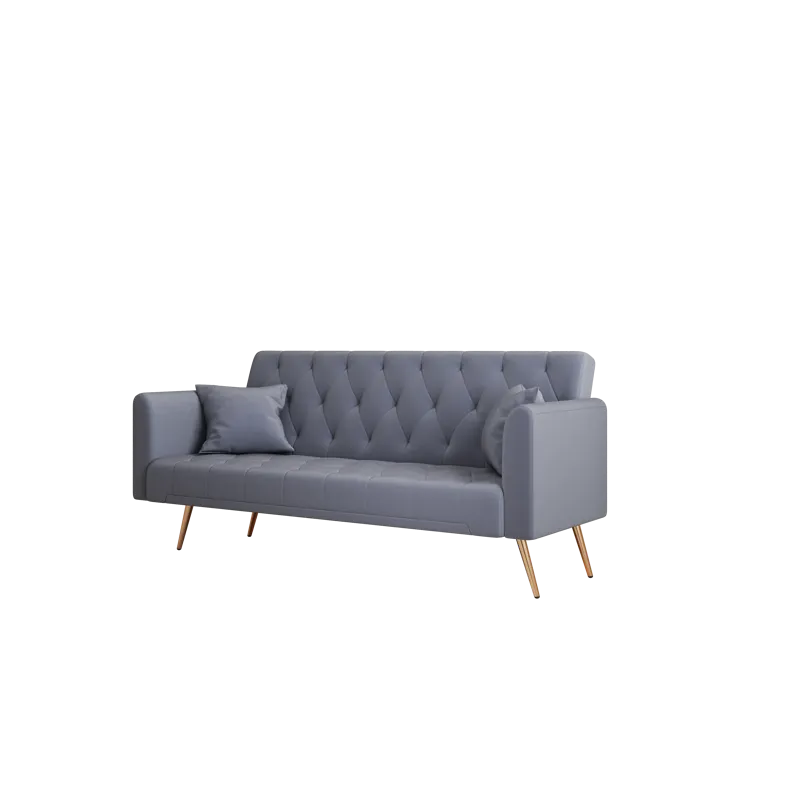 Convertible Double Folding Living Room Sofa Bed - Gray