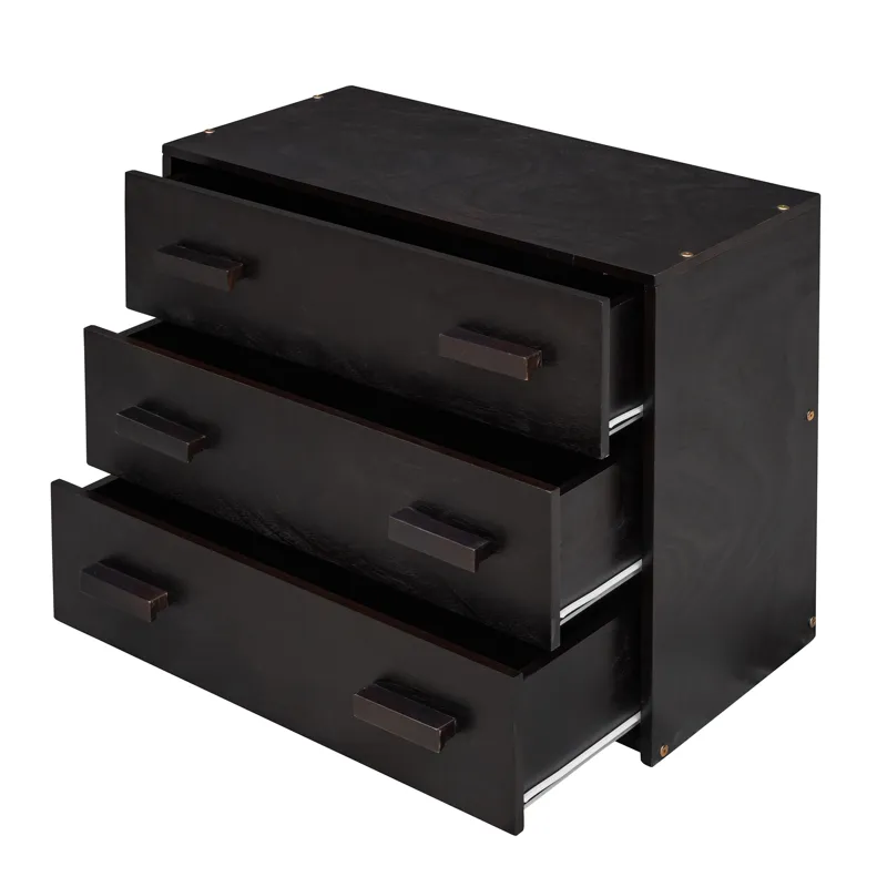Twin Size Loft Bed With Cabinet And Shelf - Espresso