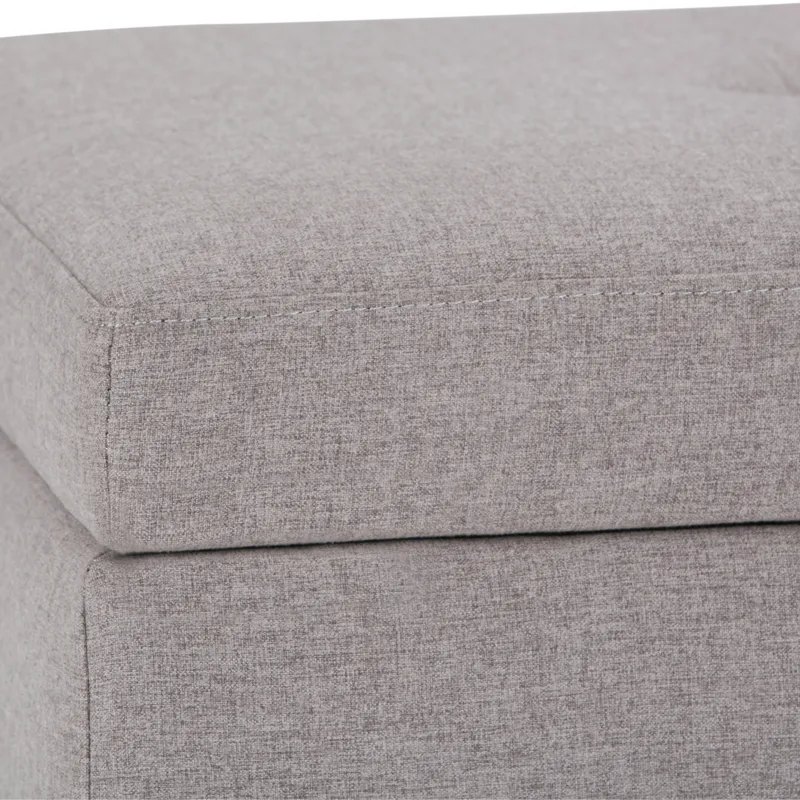 Oregon - Storage Ottoman Bench with Tray - Cloud Grey