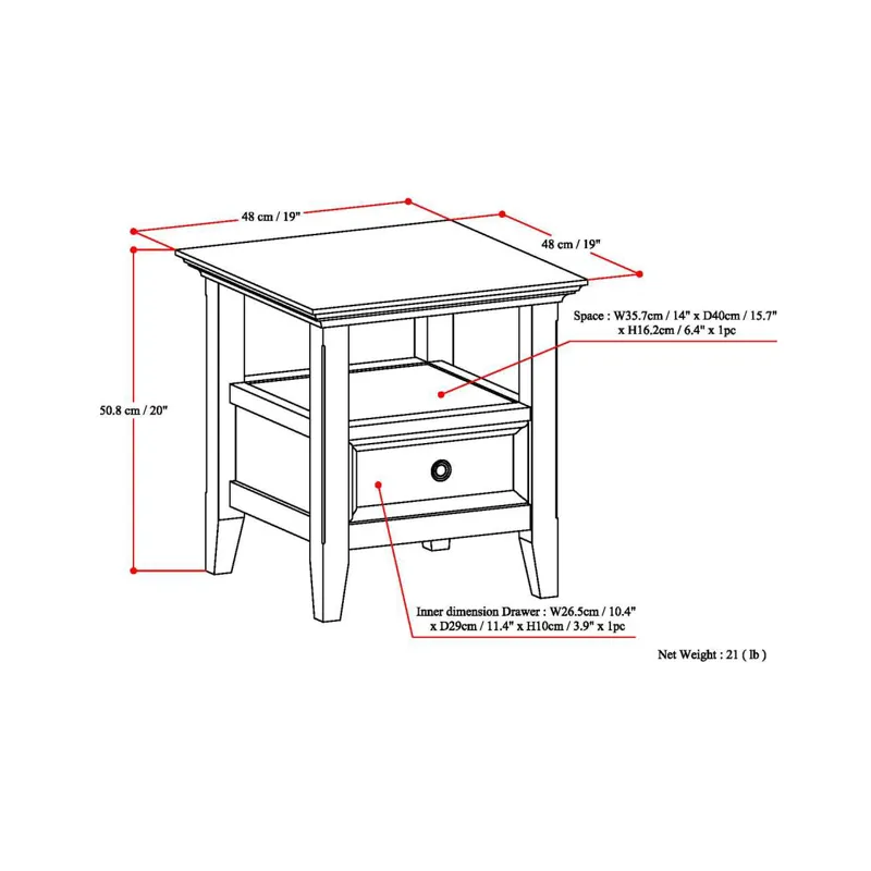 Amherst - End Table - Hickory Brown