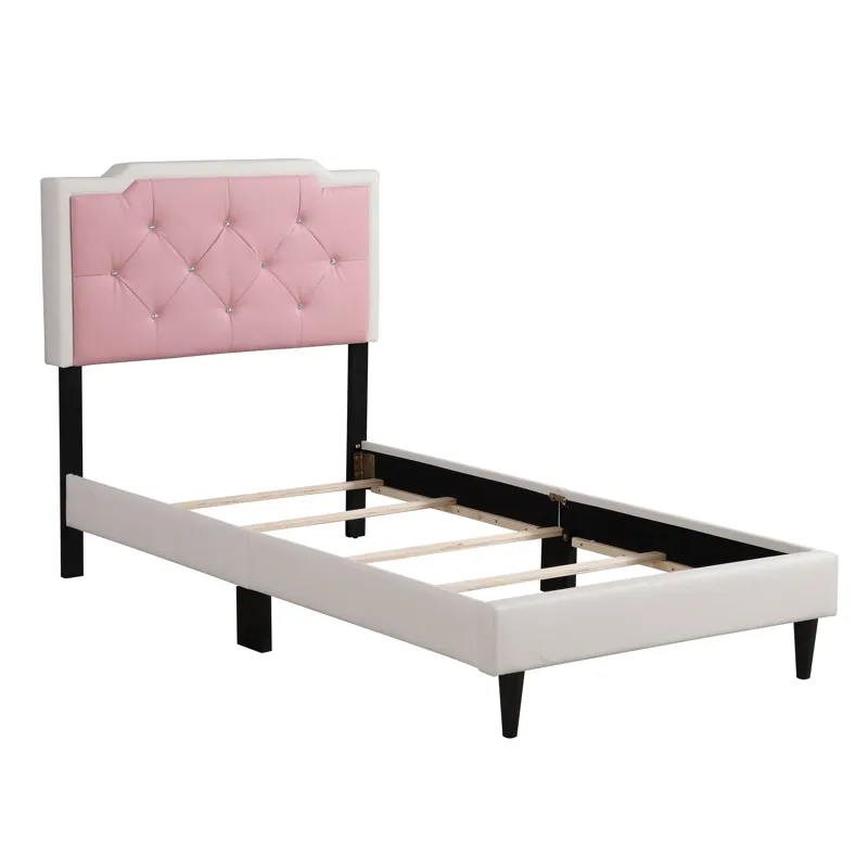Deb - G1122-Tb-Up Twin Bed - White And Pink
