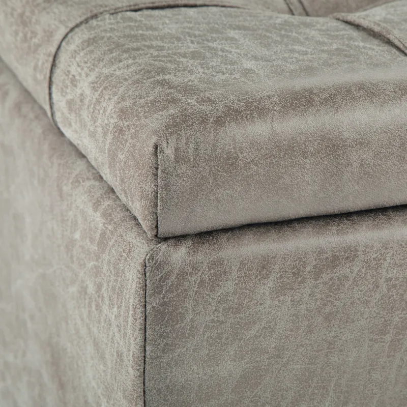 Harrison - Coffee Table Storage Ottoman - Distressed Grey Taupe