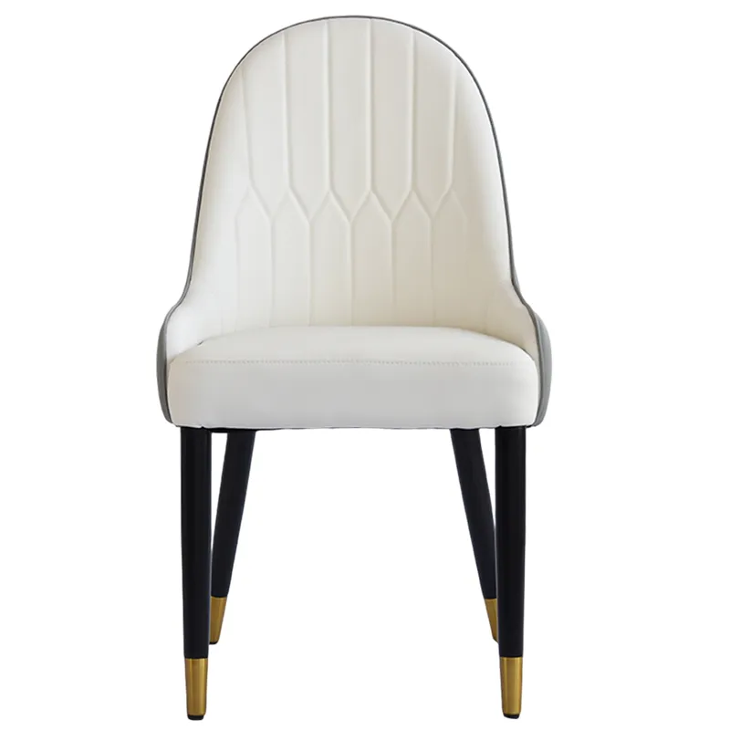Modern PU Sponge-Filled Dining Chair, Solid Wood Metal Legs, Suitable For Restaurants, Living Rooms 