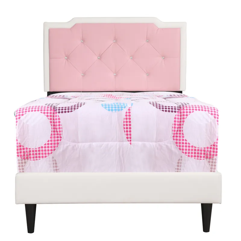 Deb - G1122-Tb-Up Twin Bed - White And Pink