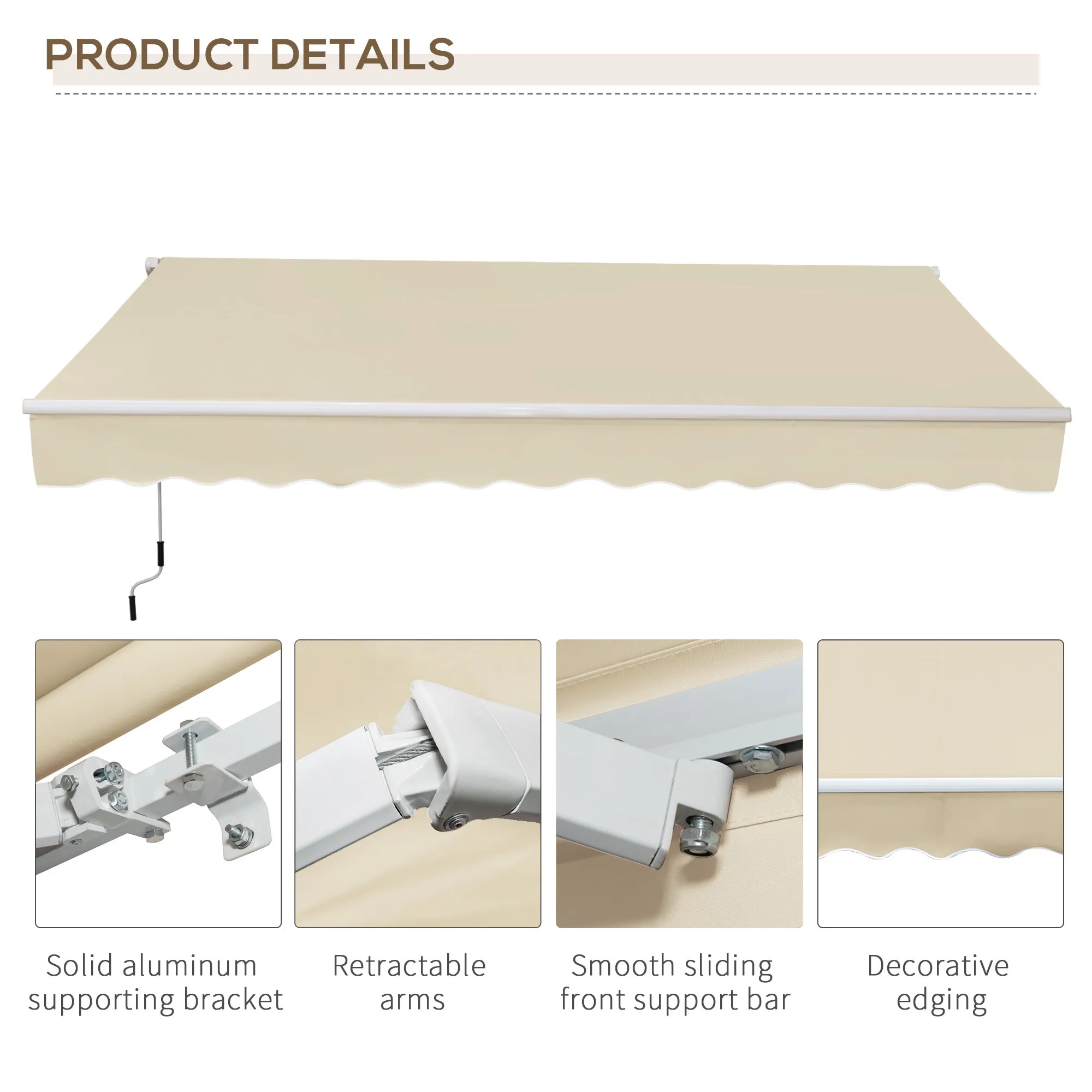 Unavailable: Outsunny - 12' x 8' Retractable Awning Patio