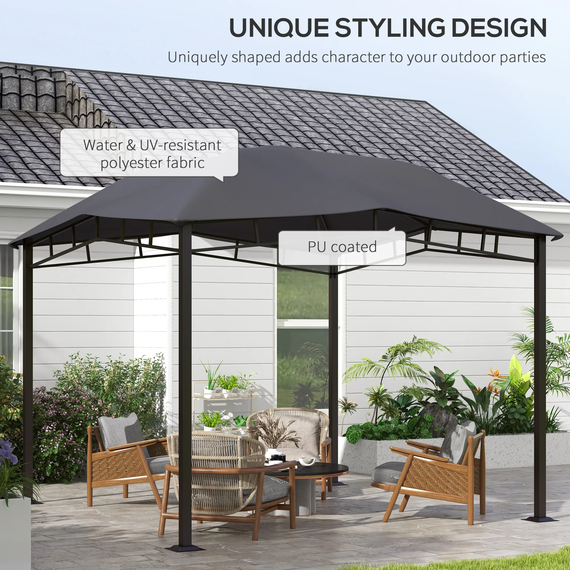 patio様 XIZZI Erie Lake Gray 7-Piece Wicker Outdoor Patio