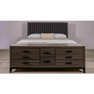 Laura Foil Grey Queen Storage Bed 