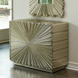 Linen Fold 2 Drawer Chest-Silver