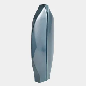 Center Ridge Vase - Blue, Large