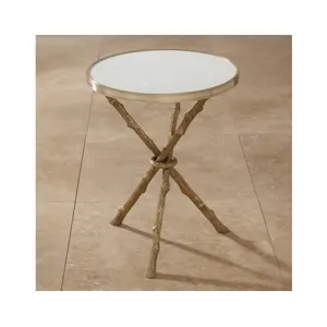 Twig Table-Brass & White Marble