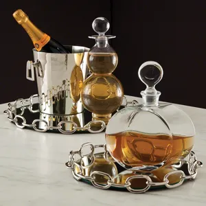 Linked Mirrored Tray-Nickel-Lg
