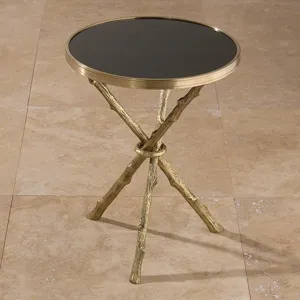 Twig Table-Brass & Black Granite
