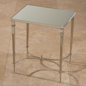 Rectangular French Square Leg Table-Nickel & Mirror