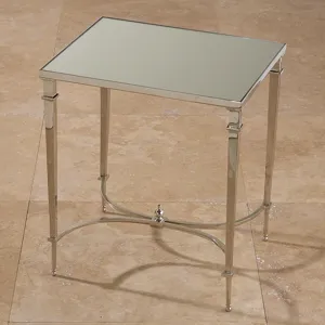 Rectangular French Square Leg Table-Nickel & Mirror