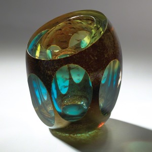 Molten Jewel Vase-Aqua