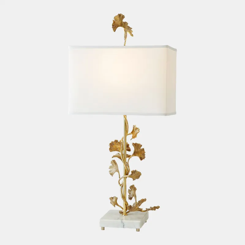 Ginkgo Table Lamp-Brass