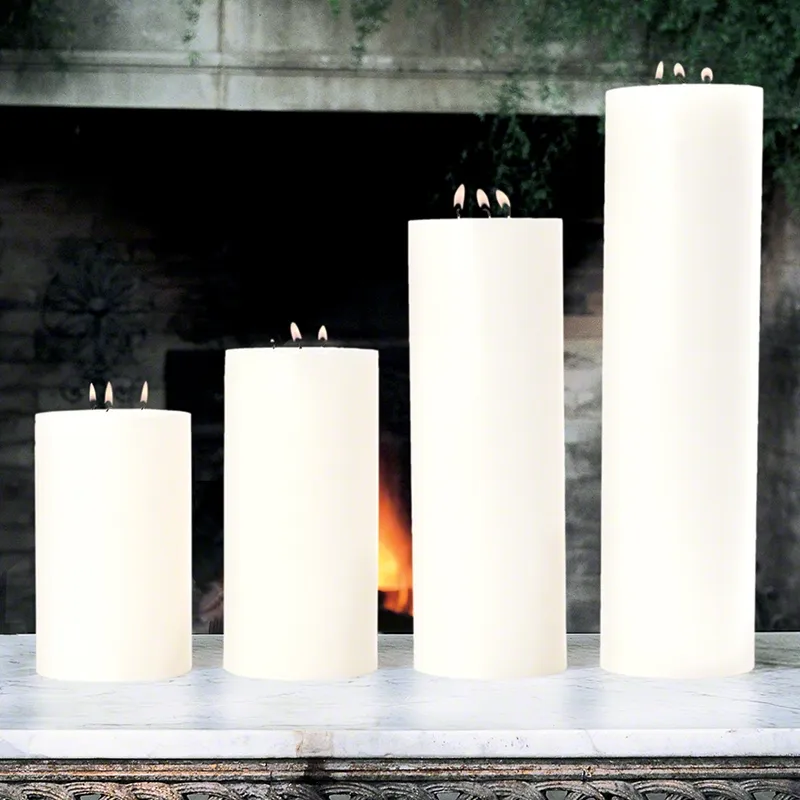 3 Wick Pillar Candle-Unscented-5"x8"