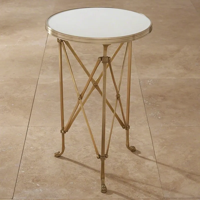 Directoire Table-Brass & White Marble