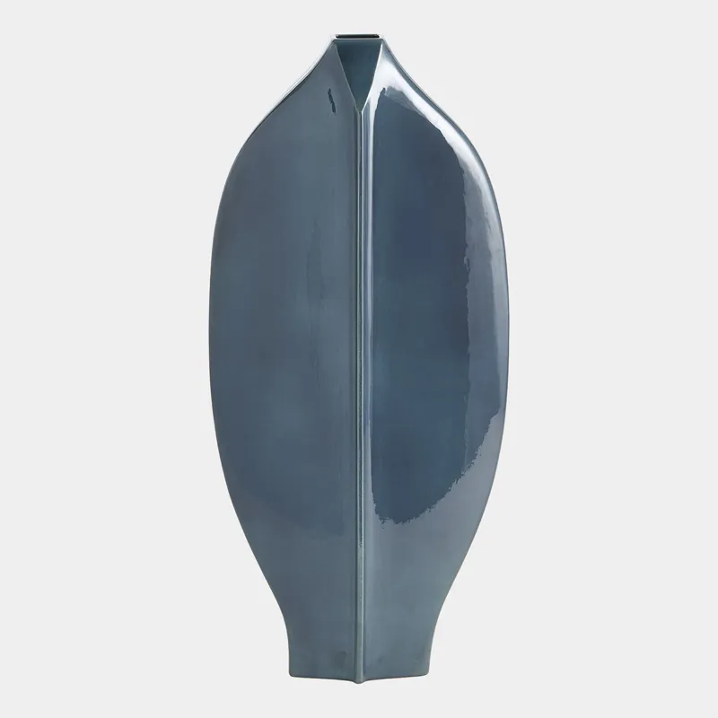 Center Ridge Vase - Blue, Large