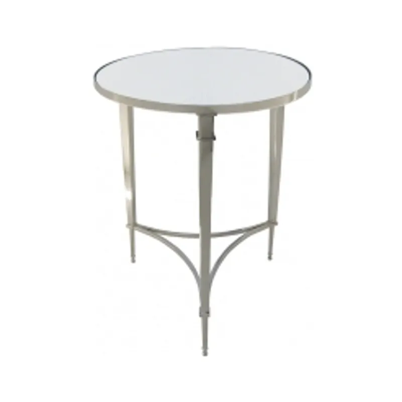 Round French Square Leg Table-Nickel & Mirror