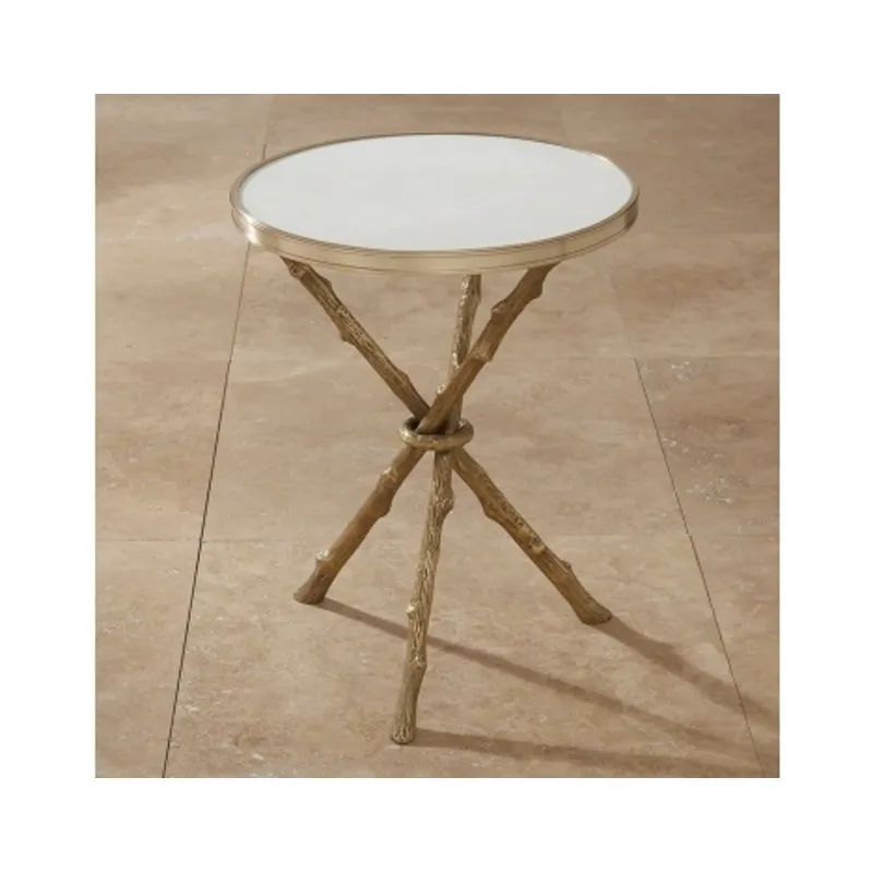 Twig Table-Brass & White Marble