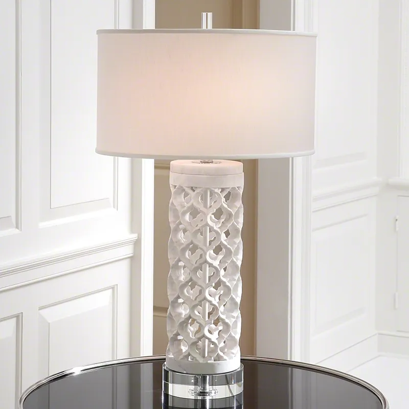 Round Arabesque Marble Lamp