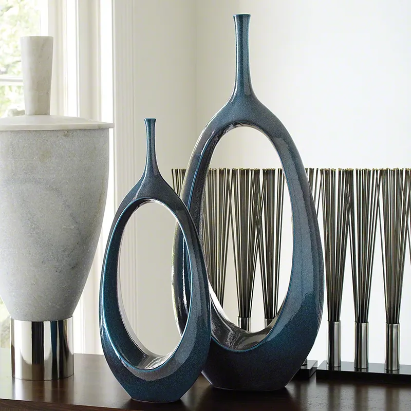 Open Oval Ring Vase-Celestial-Lg