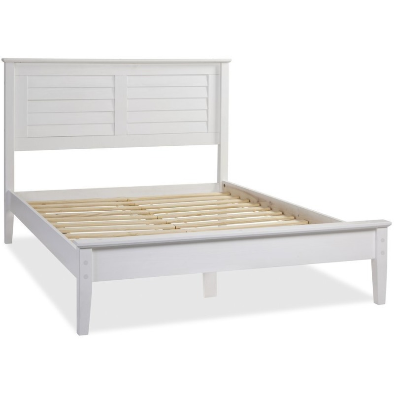 Greenport Full Louvered Platform Bed Brushed White GP0203 at