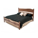 Denver Queen Bed with Wood Legs - Walnut