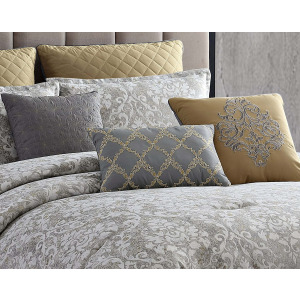 Lisbon Gray 10 PC King Comforter Set