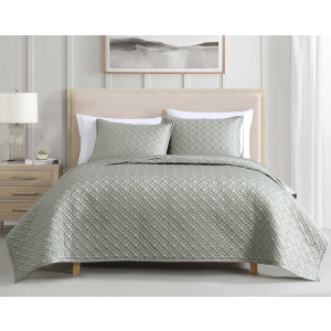 Royal Tencel Sage King 3 PC Coverlet Set