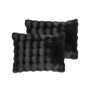 Bubble Fur Black 4 pc Queen Comforter Set