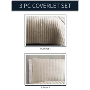 Mansfield Tan 3 PC Coverlet King