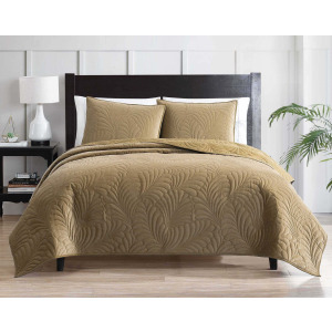 Marlena Gold 3 pc Queen Comforter Set