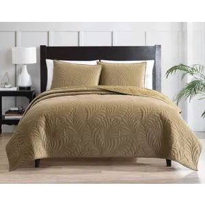 Marlena Gold 3 pc Queen Comforter Set