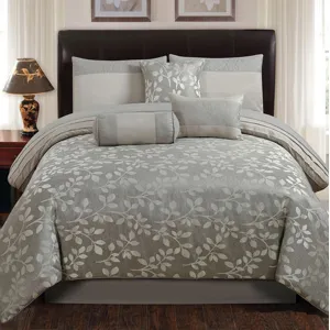 Platinum Leaves (Sterling) 7 Pc Queen Comf. Set
