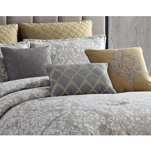 Lisbon Gray 10 PC King Comforter Set
