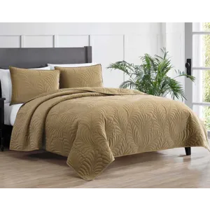 Marlena Gold 3 pc Queen Comforter Set