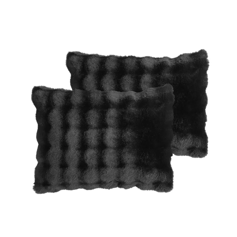 Bubble Fur Black 4 pc Queen Comforter Set