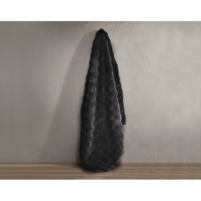 Bubble Fur Throw Black 50&times;60