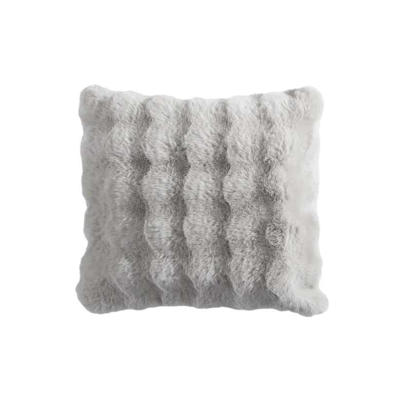 Bubble Fur Gray 4 pc Queen Comforter Set