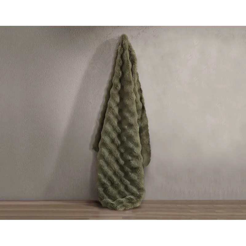 Bubble Fur Throw Green 50&times;60