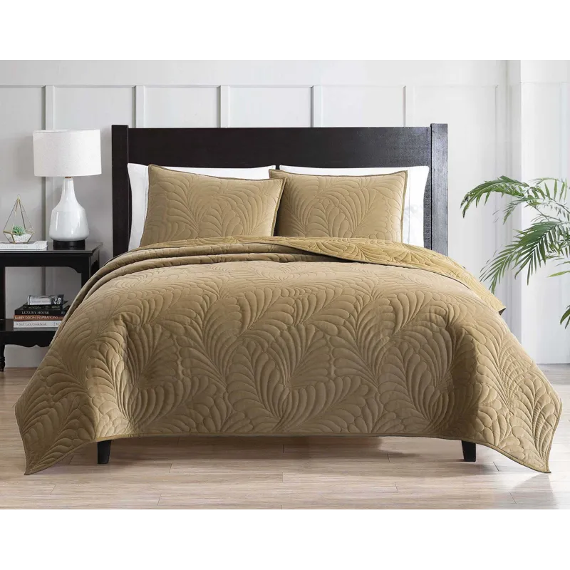 Marlena Gold 3 pc Queen Comforter Set